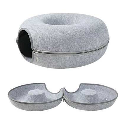 2-in-1 Interactive Cat Bed and Tunnel